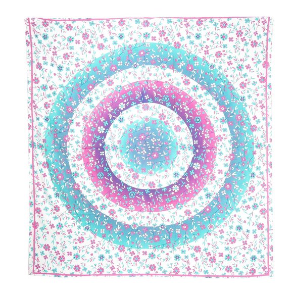 Oussum Decorative Tapestry Blue-Pink Floral Print Ceiling Décor Cover Wall Art - Picture 1 of 3